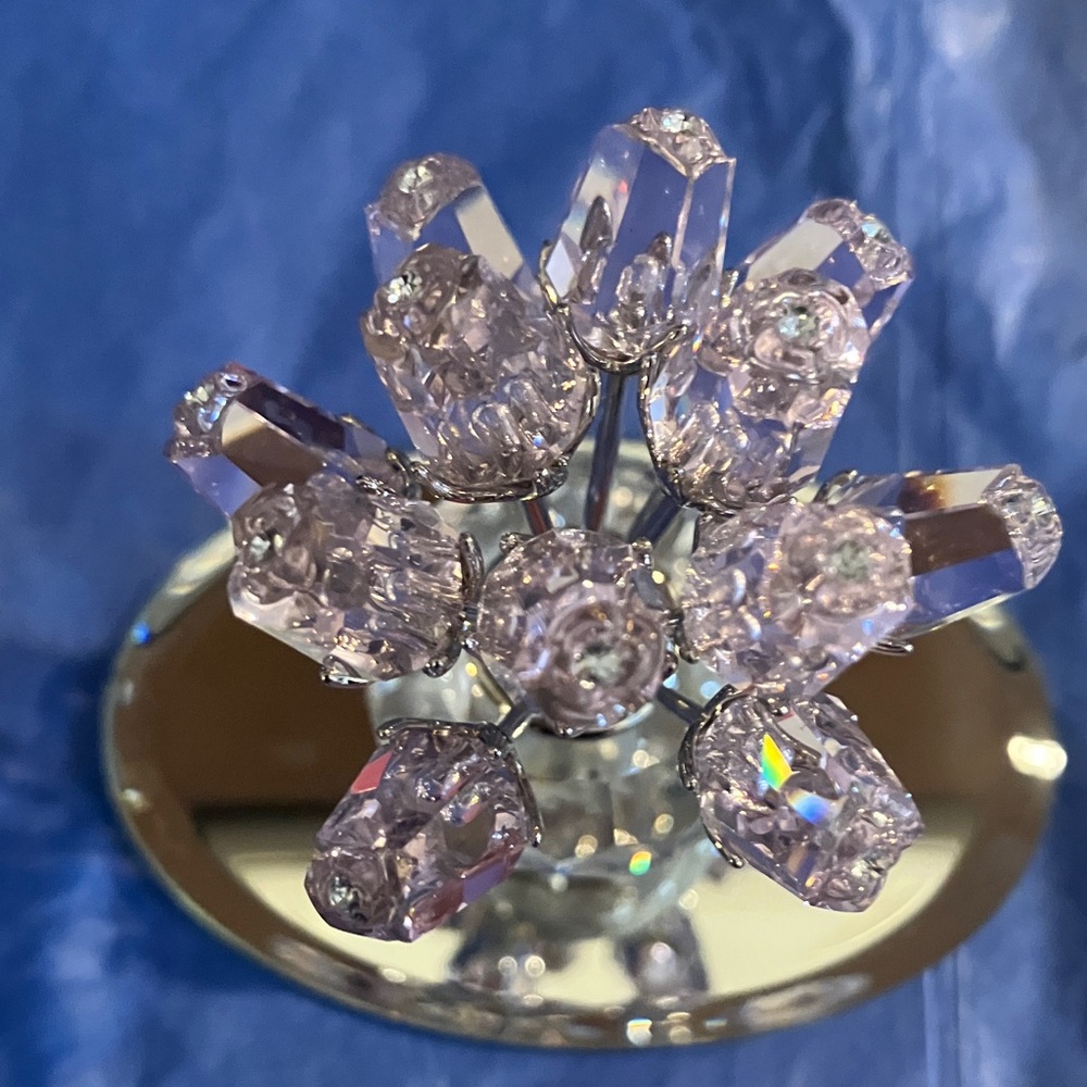 Swarovski Crystal Floral Display - Silver and Pink - Picture 4 of 9
